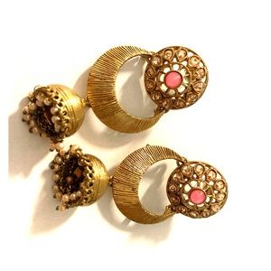 Copper gold earrings